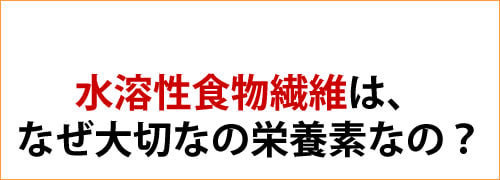 水溶性食物繊維はこんなにも大切な栄養素 こだわり商品研究所