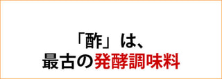 酢は最古の発酵調味料