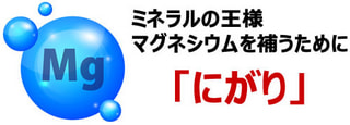 ミネラルの王様マグネシウムを補うには 、「にがり」が一番適切なのではないかと思っています。